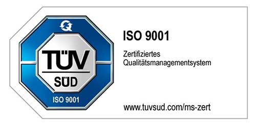 TÜV SÜD ISO 9001 zertifiziert